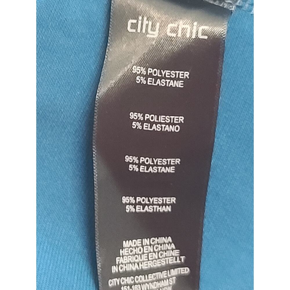 City Chic Plus Size Fleetwood Teal Chiffon Maxi Wrap Dress 14 US XS NWT Hi-Lo - Picture 5 of 5